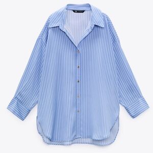 ZARA Satin Striped Blouse